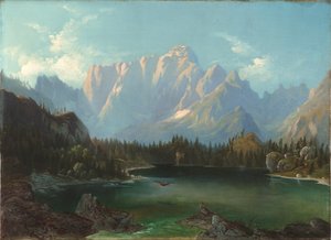 Lake under Mangart by Anton Karinger